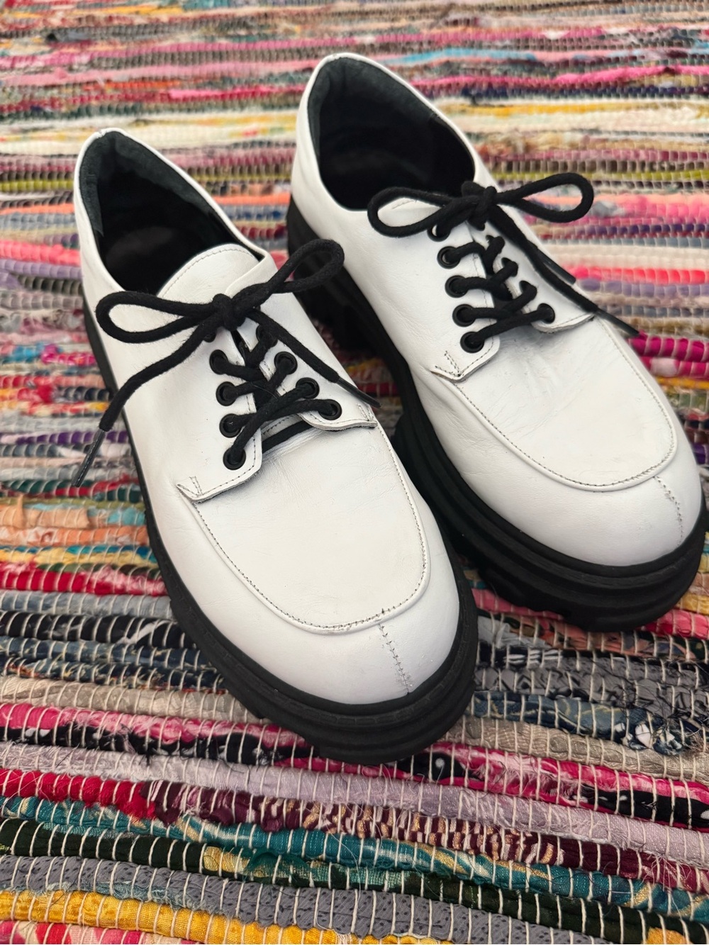 Silent D Anthropologie White Block Loafers